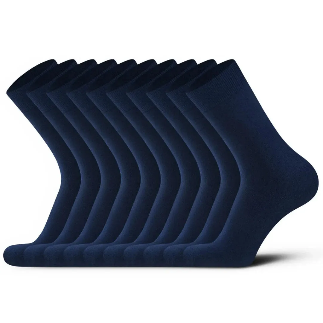 10 Pcs Navy Blue Men's Smart Dress Socks