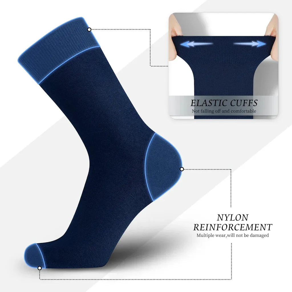 10 Pcs Navy Blue Men's Smart Dress Socks