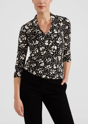 Aimee Printed Top 0124/2278/3669l00 Black-Multi