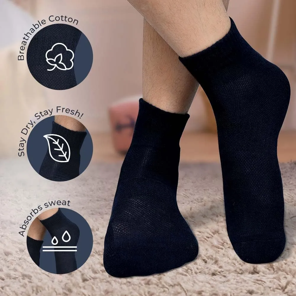 Ankle Socks for Men|Sneaker Socks|Low Cut Cotton Blend Sock|Athletic Sock Gym Activewear Everyday Sock|Pack of 4