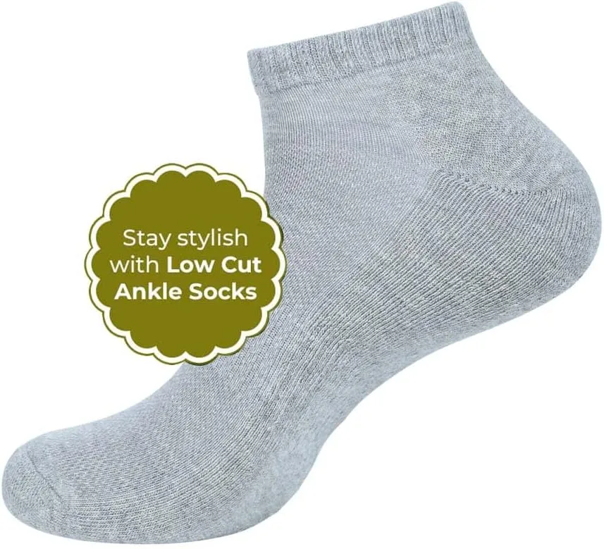 Ankle Socks for Men|Sneaker Socks|Low Cut Cotton Blend Sock|Athletic Sock Gym Activewear Everyday Sock|Pack of 4