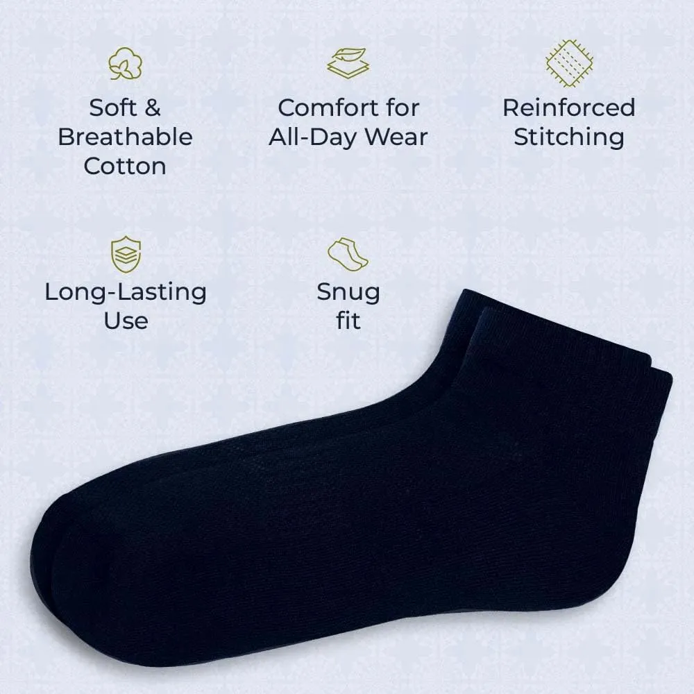 Ankle Socks for Men|Sneaker Socks|Low Cut Cotton Blend Sock|Athletic Sock Gym Activewear Everyday Sock|Pack of 4
