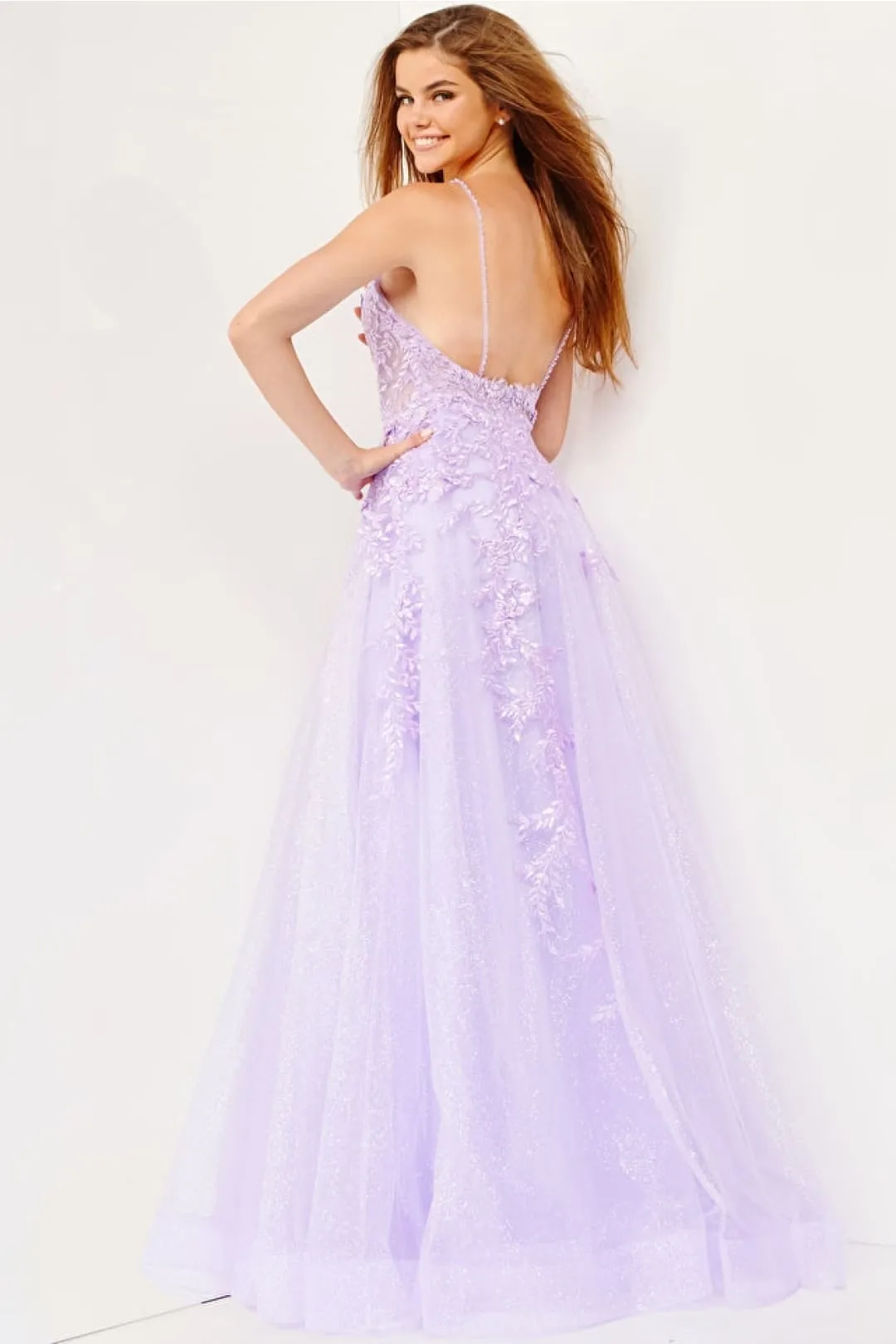 Applique Sleeveless A-line Gown by Jovani 02266