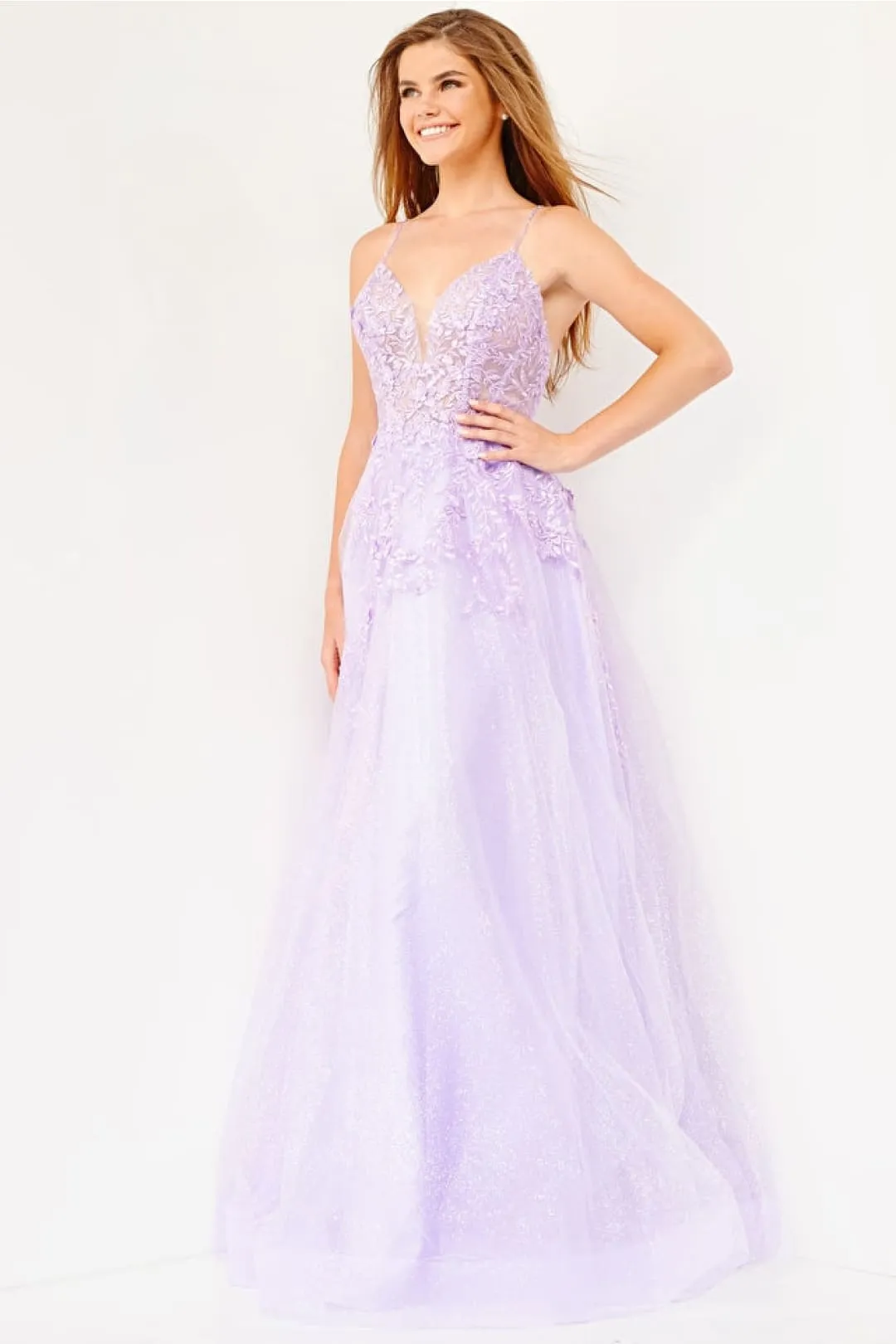 Applique Sleeveless A-line Gown by Jovani 02266