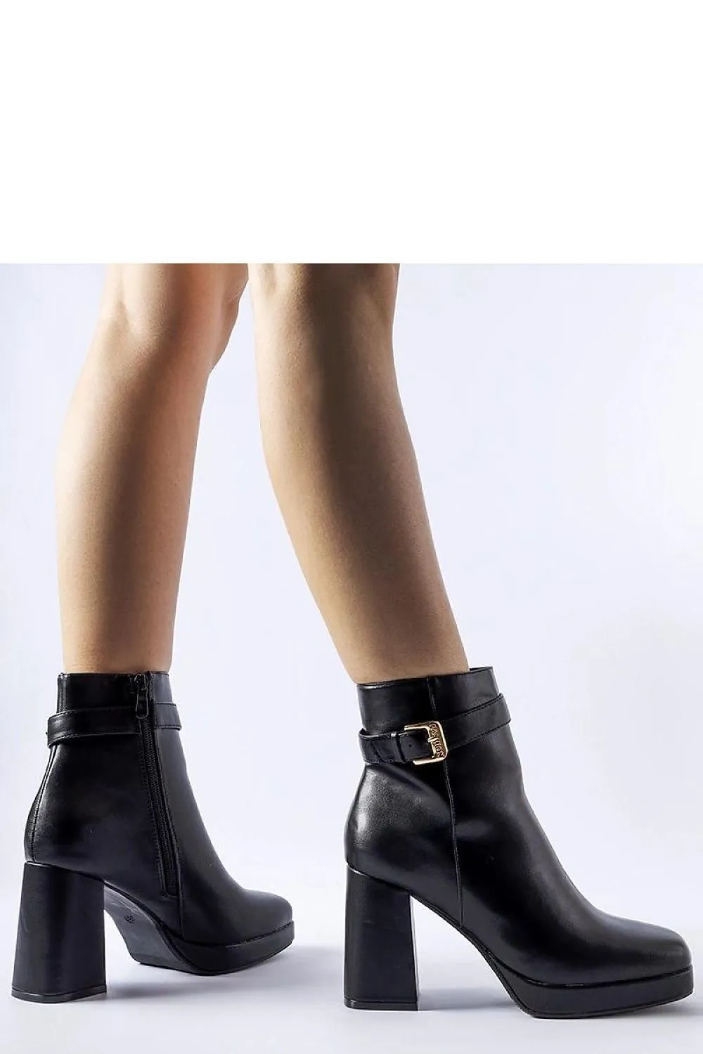Black insulated classic suede ankle heel boots