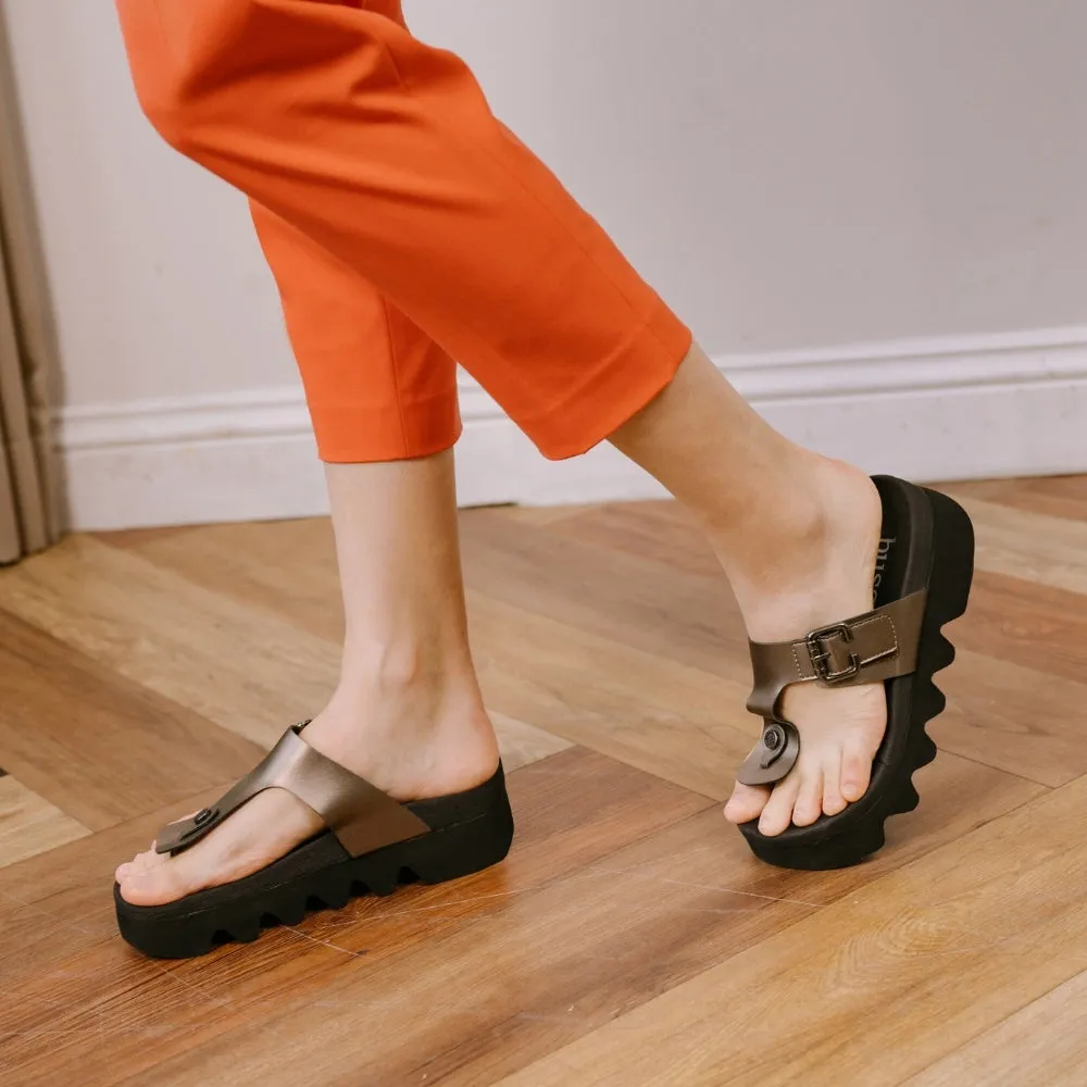 Capri T-Strap Flip-Flops (Pewter)