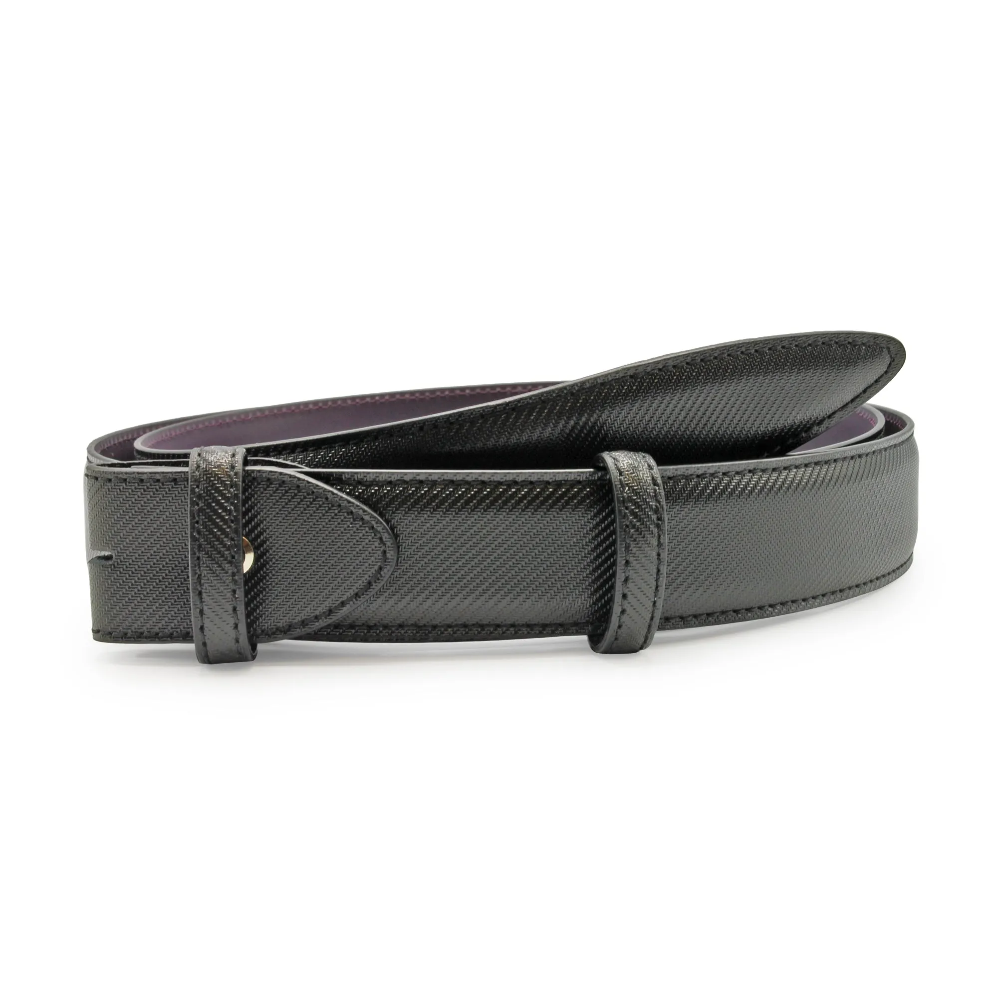 Carbon Fibre Effect Leather Belt Strap