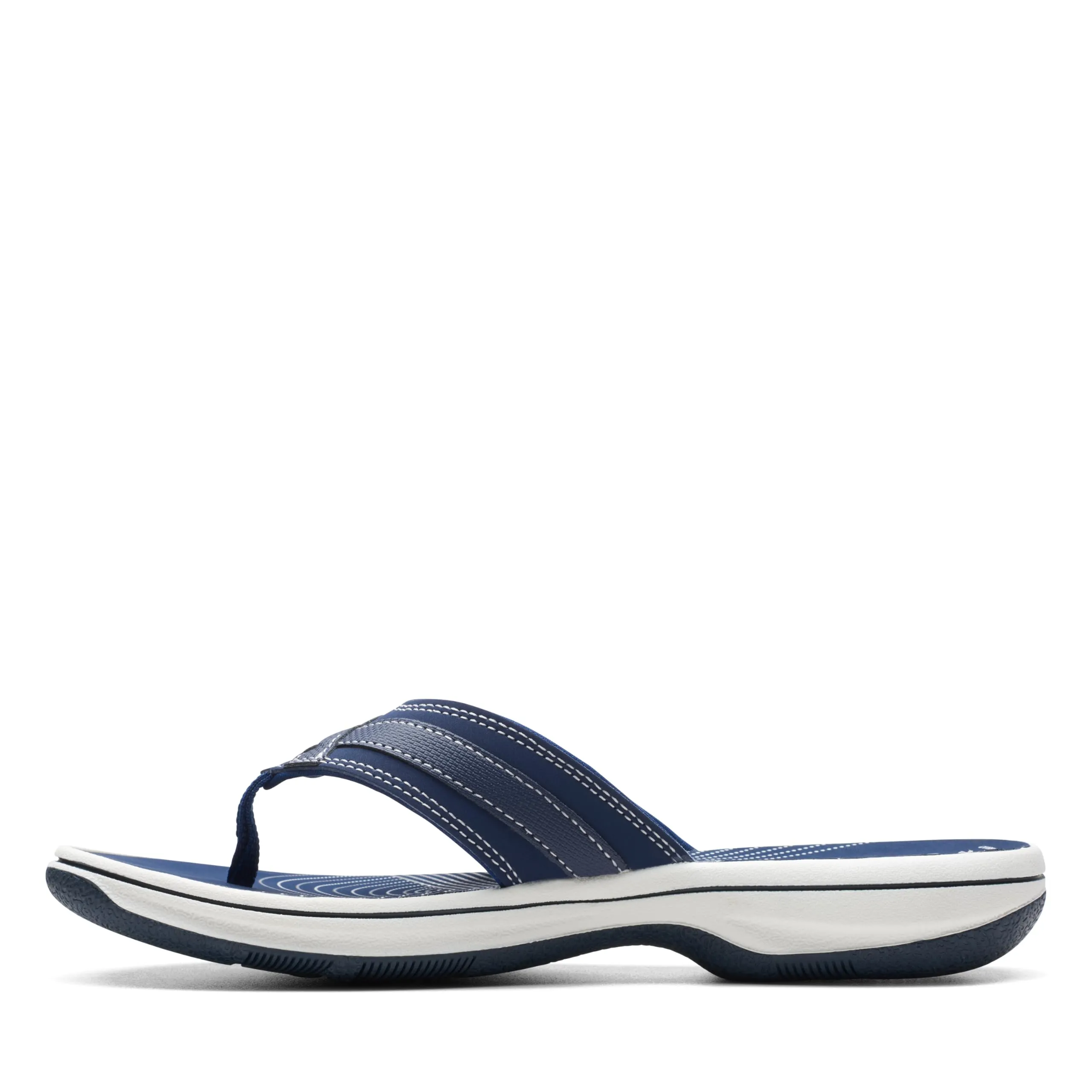 Clarks Women's Breeze Sea Flip-Flop, Navy Synthetic, 9