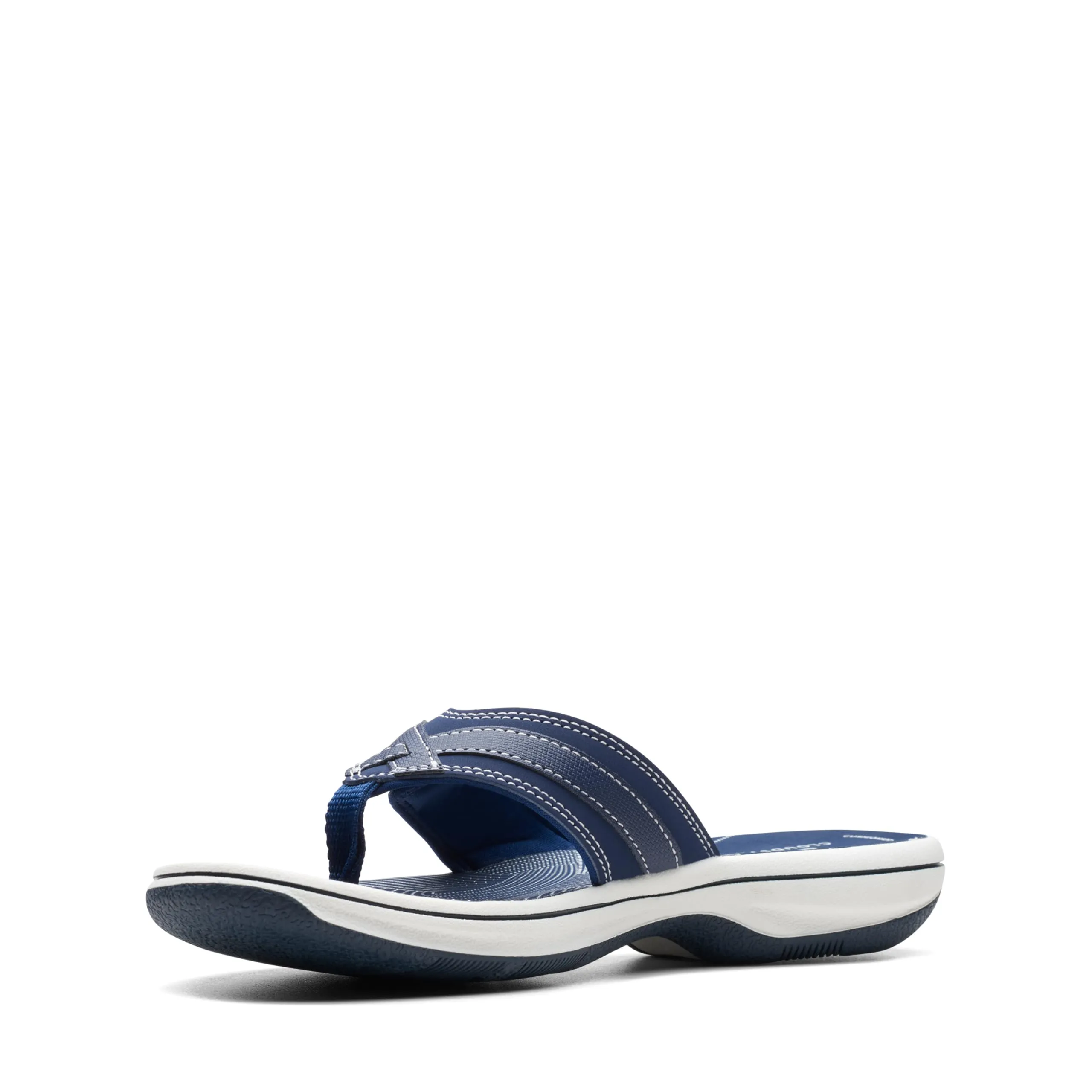 Clarks Women's Breeze Sea Flip-Flop, Navy Synthetic, 9