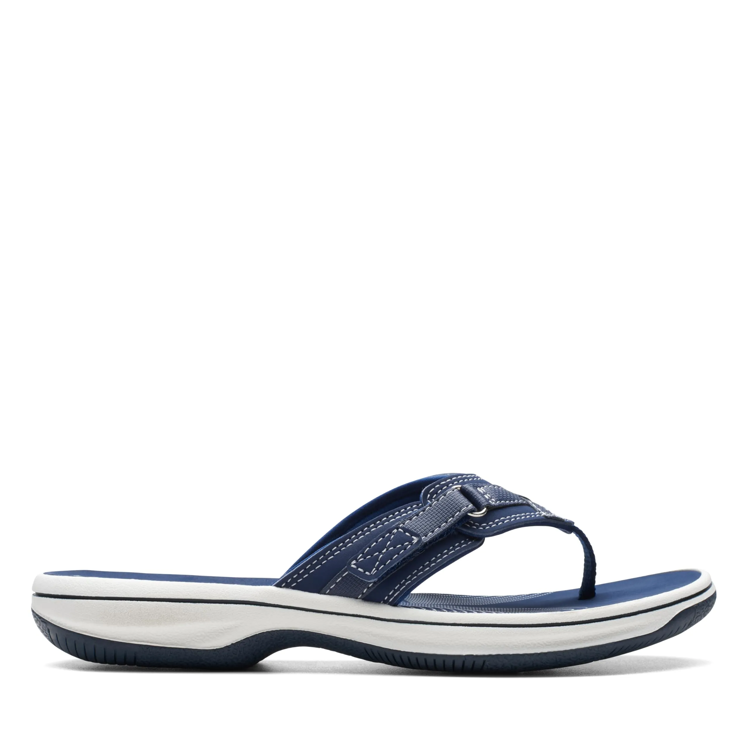 Clarks Women's Breeze Sea Flip-Flop, Navy Synthetic, 9
