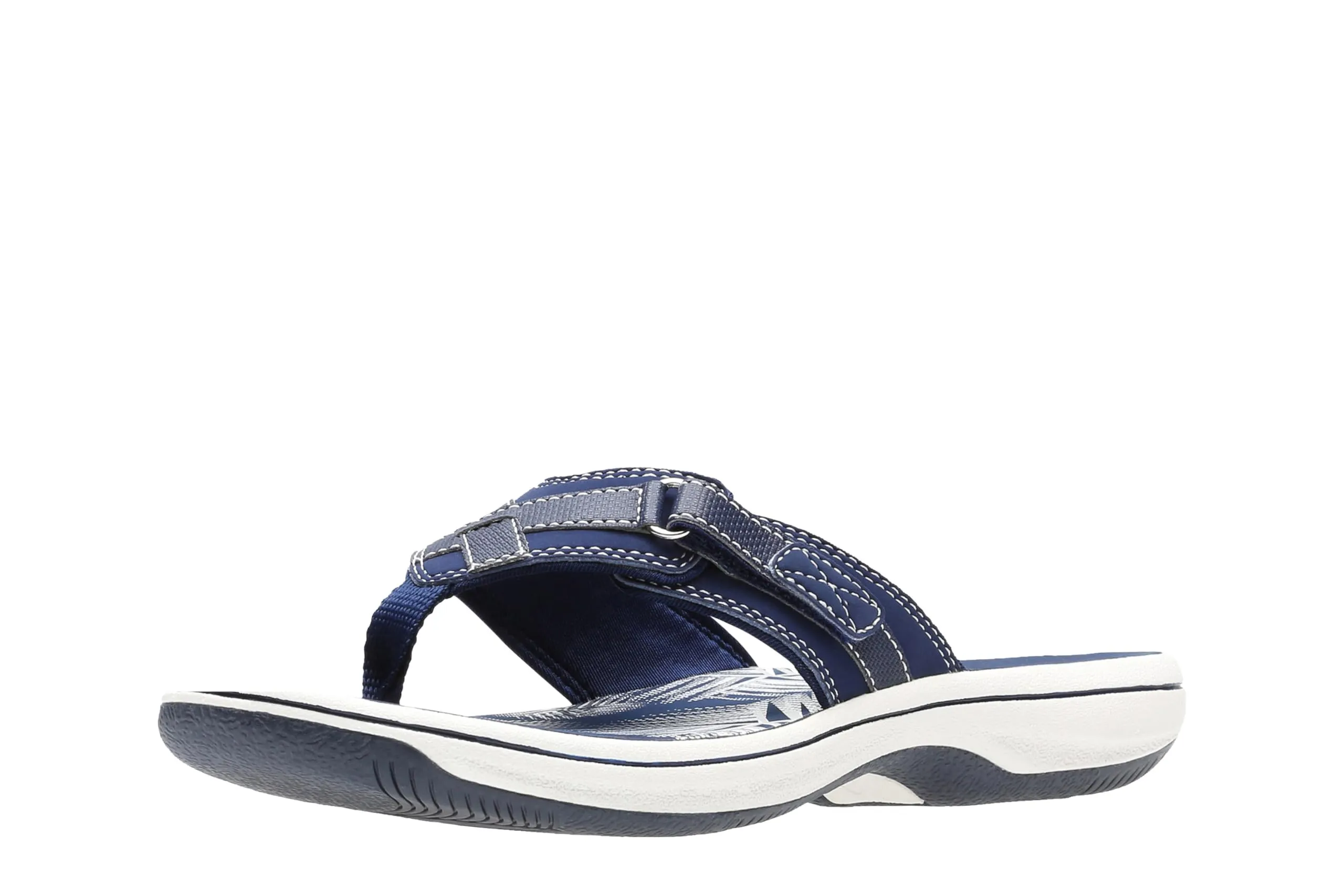 Clarks Women's Breeze Sea Flip-Flop, Navy Synthetic, 9
