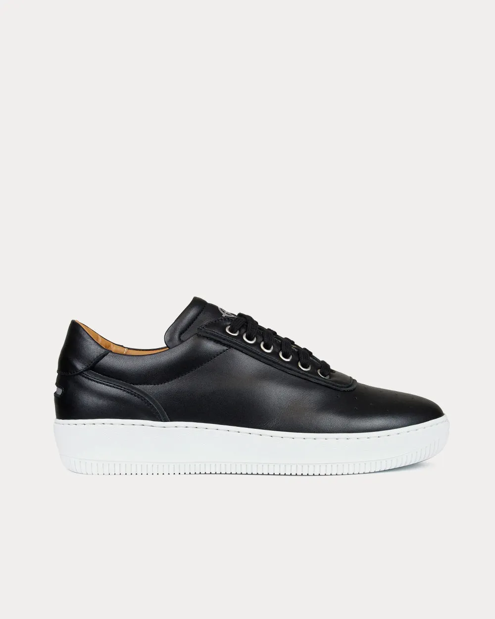 Clement Leather Tonal Black Low Top Sneakers
