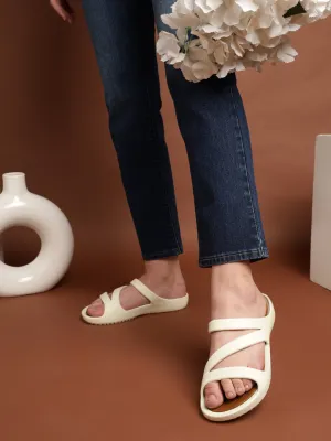 Cream Stylish Slip-On Flats For Women (TC-LFLAT1-CRM)