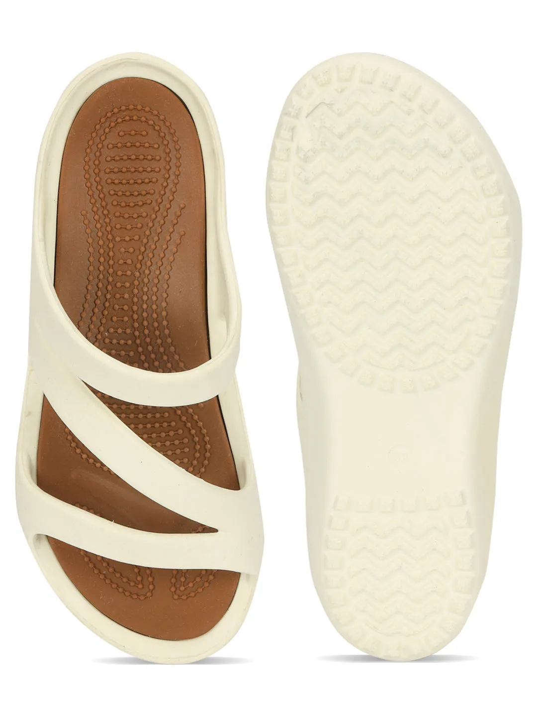 Cream Stylish Slip-On Flats For Women (TC-LFLAT1-CRM)