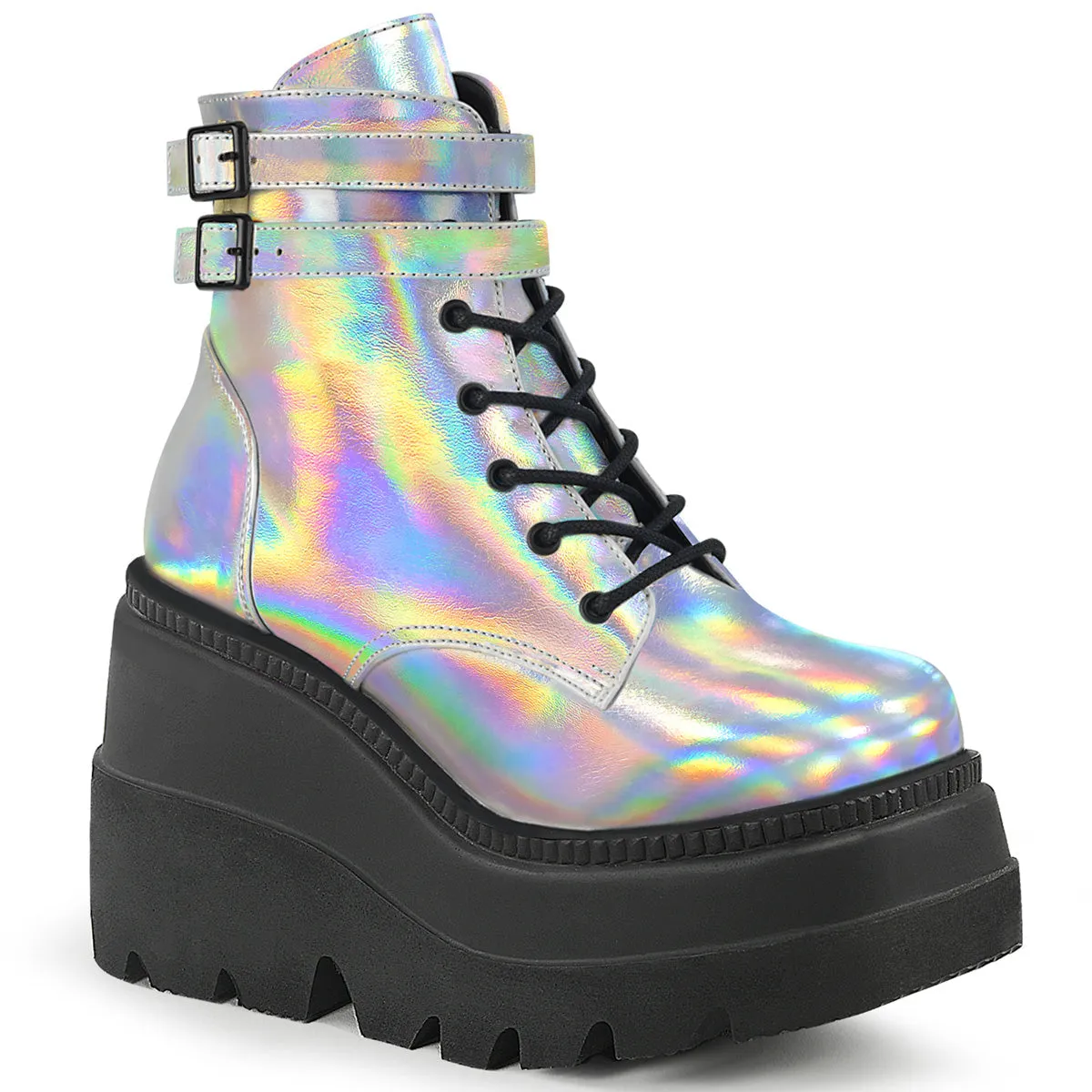 Demonia Shaker-52 Wedge Platform Ankle Boot
