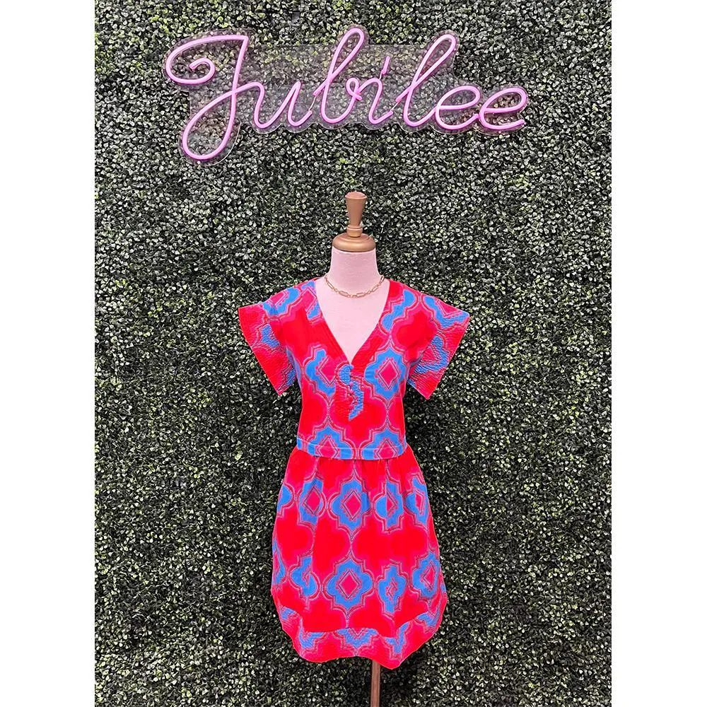 Devany Mix Media Jolene Trapeze Mini Dress