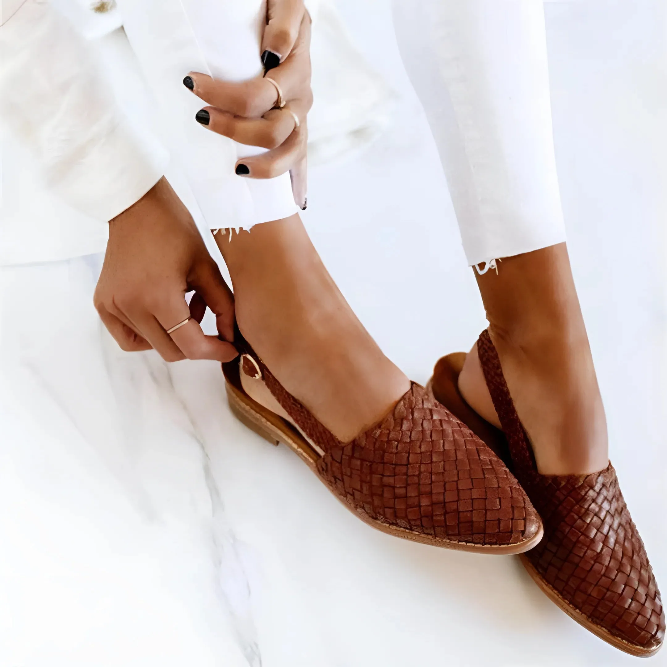 Diana  Artisan Woven Flat Sandals