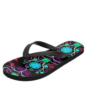 Floral Beadwork Four Clans Winter Flip Flops