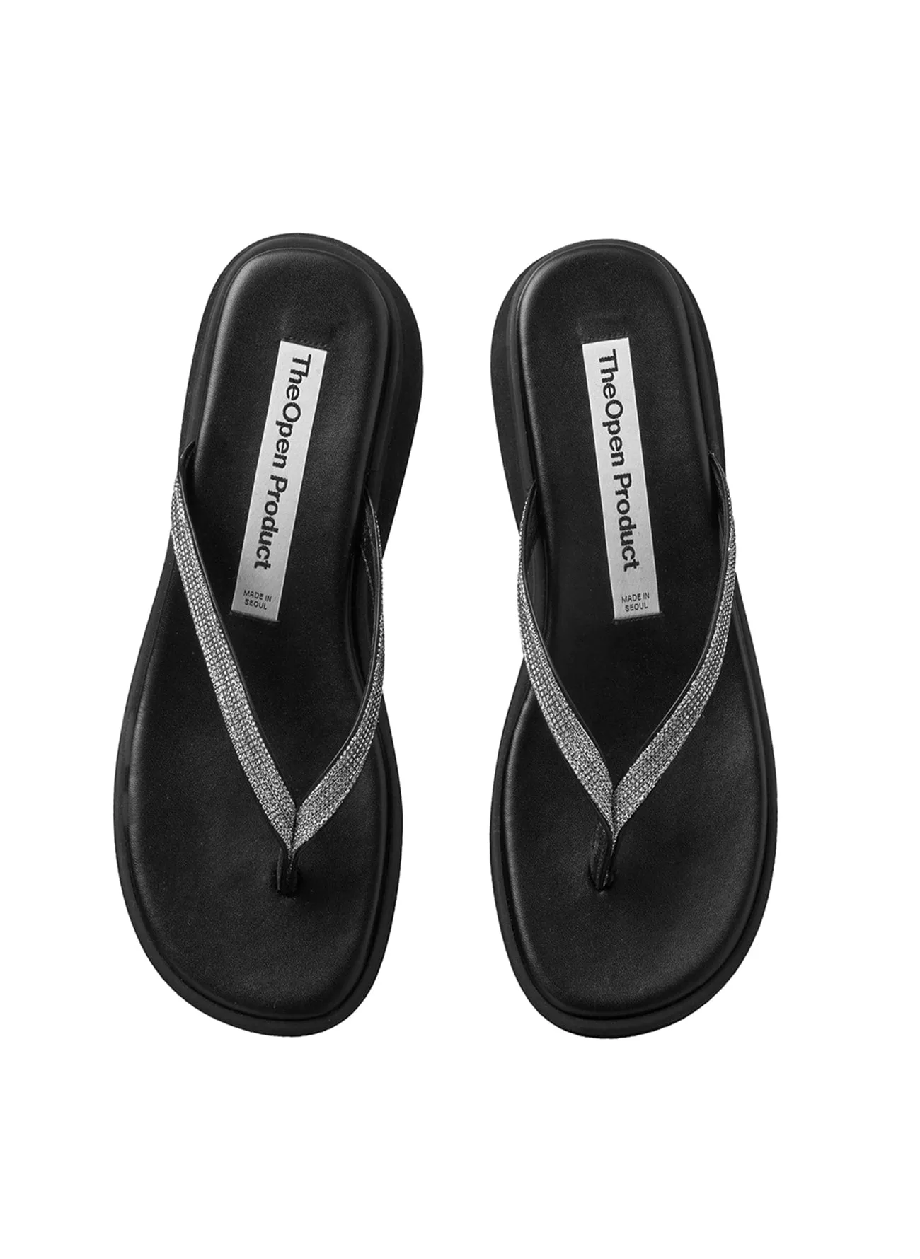 GLITTER PLATFORM FLIP FLOPS