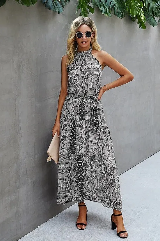 Halter Snake Skin Dress