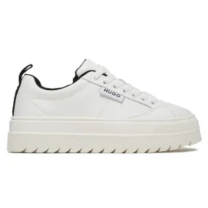 HUGO BOSS Lyssa Platform Logo Flag Signature Details Trainers 50498658-WHT