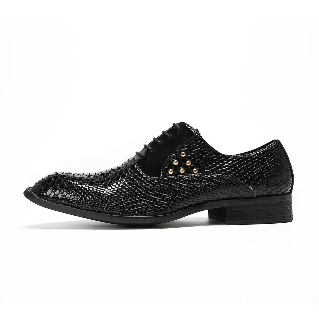 Italian men's shoes patent leather British style wedding shoes men's business dress leather shoes cowhide pointed bright leather derby shoes tide