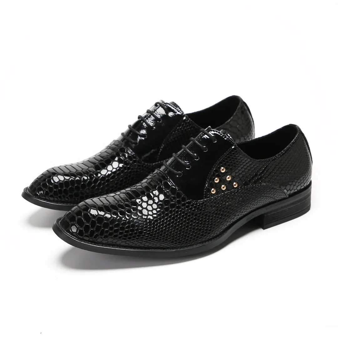 Italian men's shoes patent leather British style wedding shoes men's business dress leather shoes cowhide pointed bright leather derby shoes tide