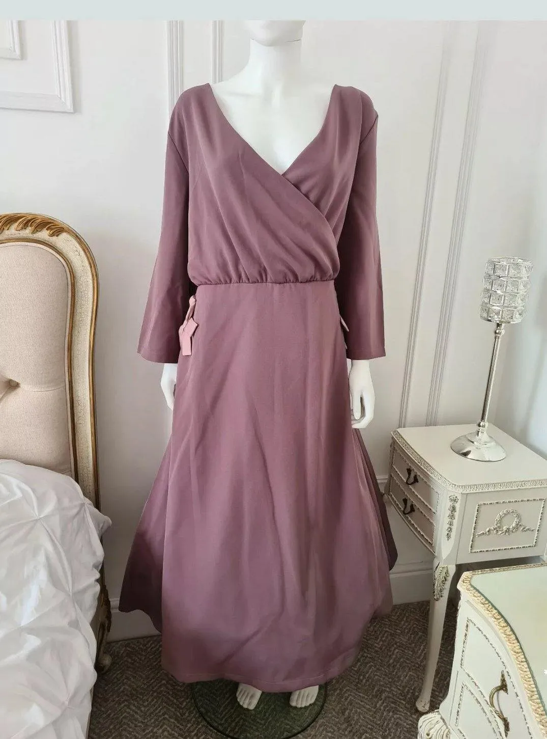Lindy Bop Michelle Mauve Midi Dress