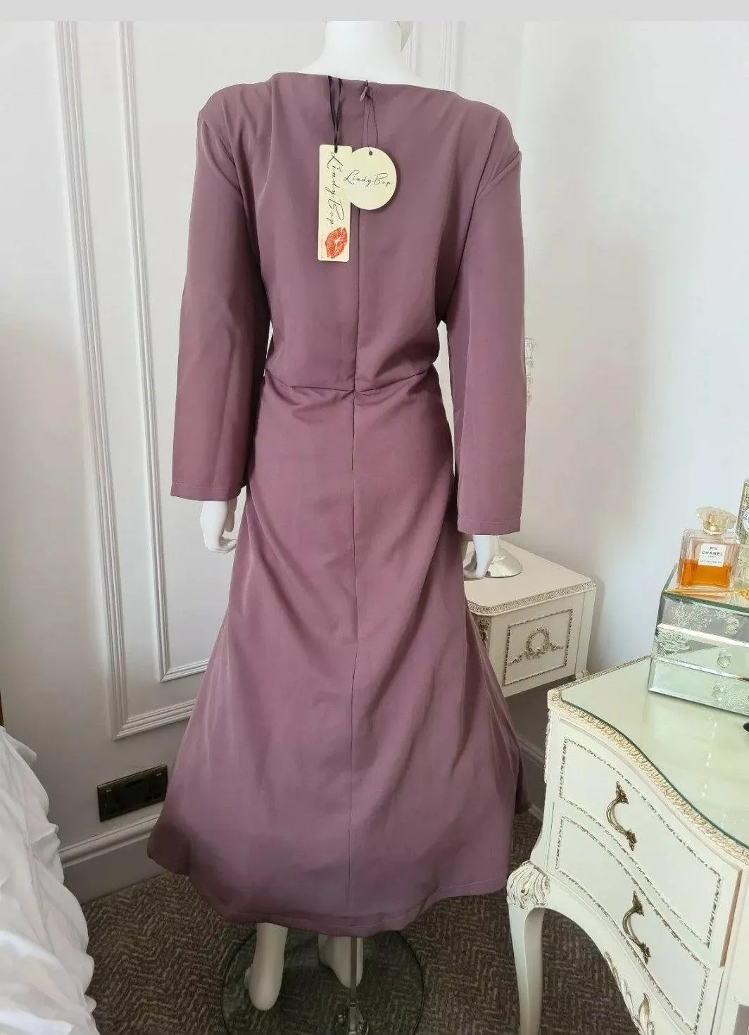 Lindy Bop Michelle Mauve Midi Dress