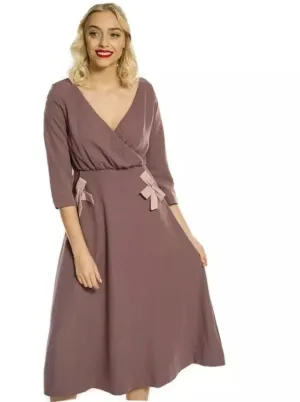 Lindy Bop Michelle Mauve Midi Dress