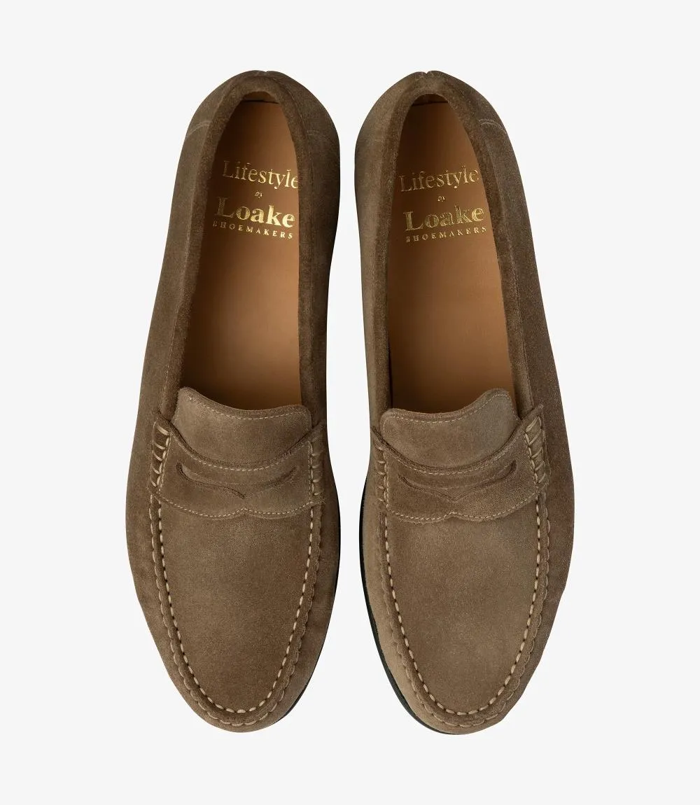 LOAKE JEFFERSON FLINT SUEDE LOAFER RUBBER SOLE F-MEDIUM