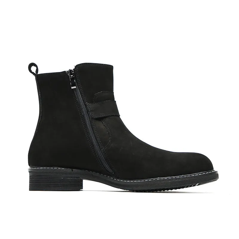 Men's boots, work boots, American retro Martin boots, men's high-top cowhide boots, mid-top big-toe shoes, winter short boots