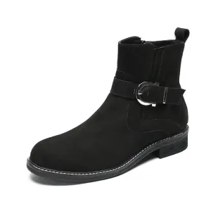 Men's boots, work boots, American retro Martin boots, men's high-top cowhide boots, mid-top big-toe shoes, winter short boots