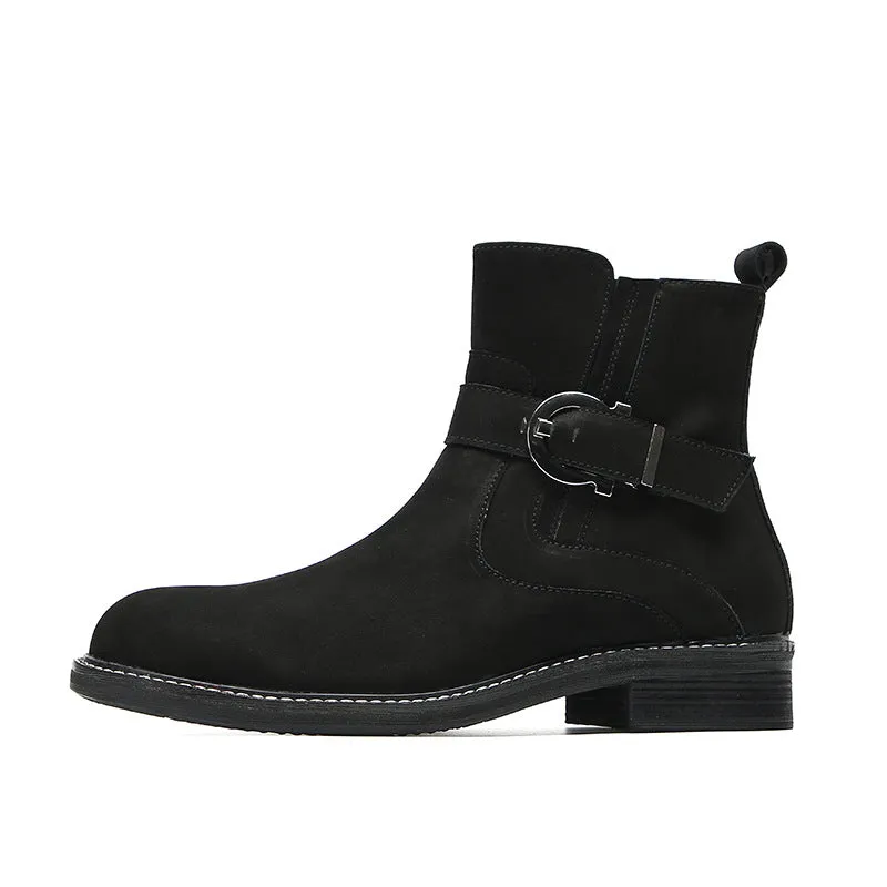 Men's boots, work boots, American retro Martin boots, men's high-top cowhide boots, mid-top big-toe shoes, winter short boots