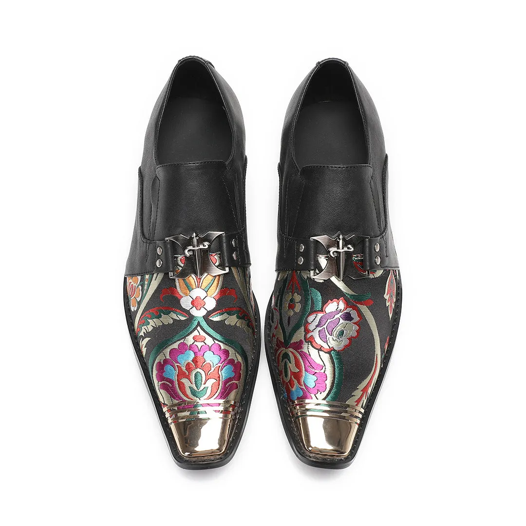 Men's personalized brand inner height-increasing leather shoes business dress printing wedding cowhide large size Oxford shoes men