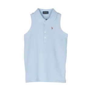 Polo Bambina Celeste smanicata
