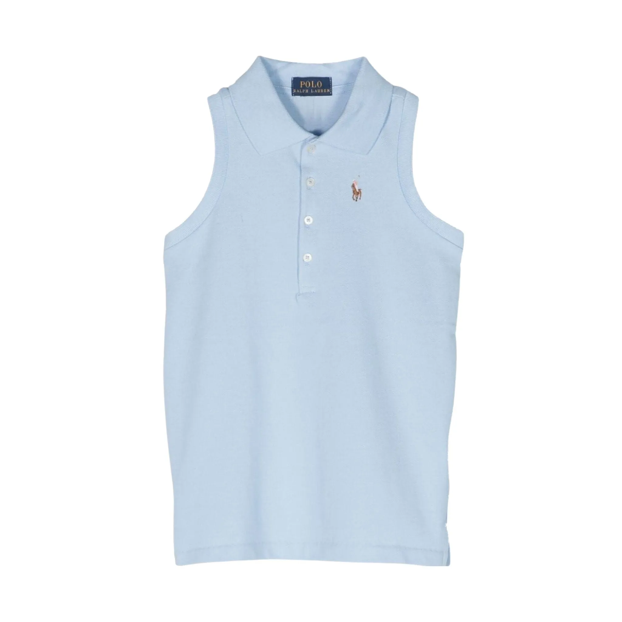 Polo Bambina Celeste smanicata