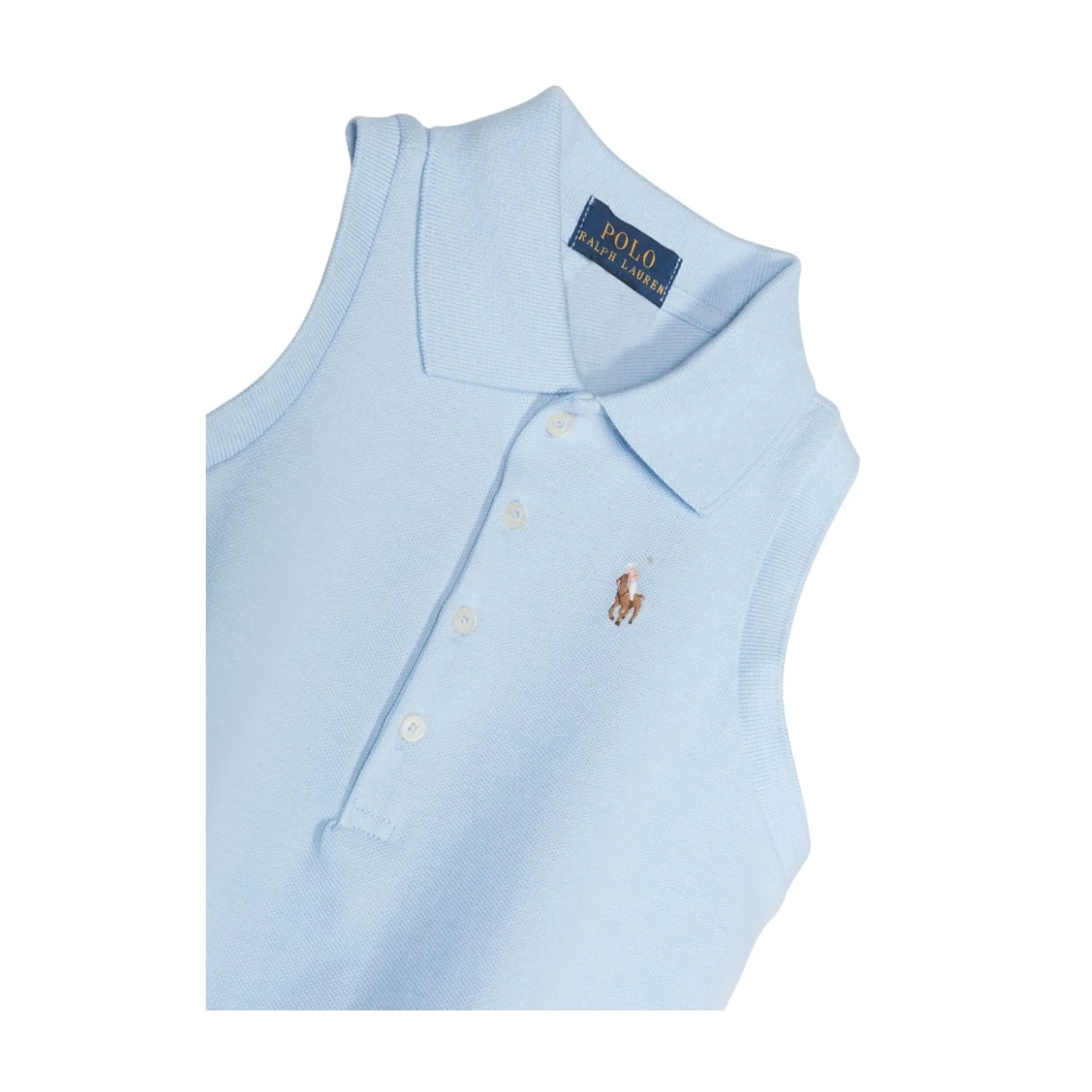 Polo Bambina Celeste smanicata
