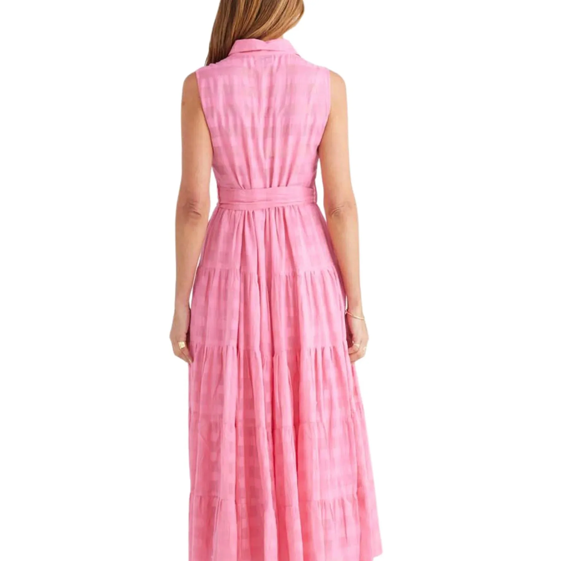 Poppy Maxi Dress - Pink Window Check