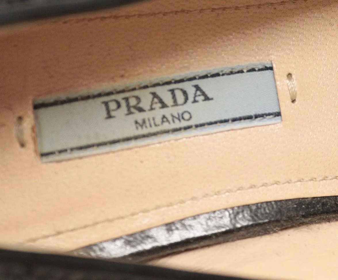 Prada Black Sequin Flats sz 8