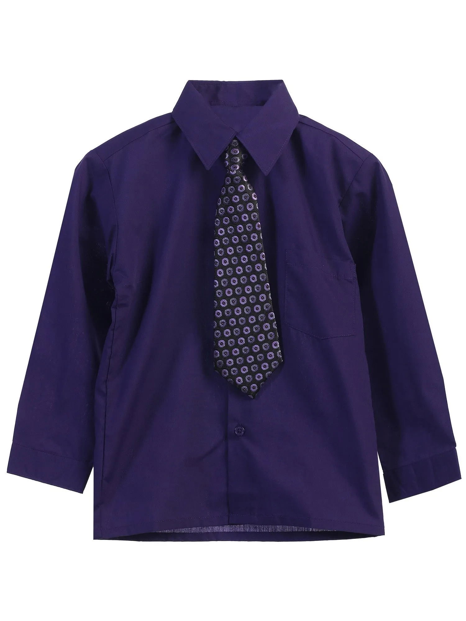 Rafael Big Boys Tie Long Sleeve Dress Shirt 8-20