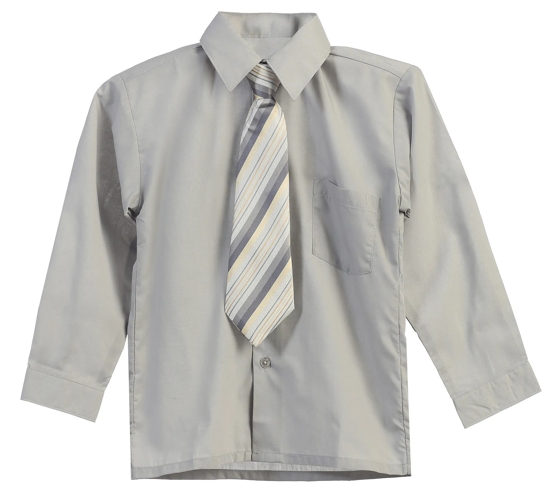 Rafael Big Boys Tie Long Sleeve Dress Shirt 8-20