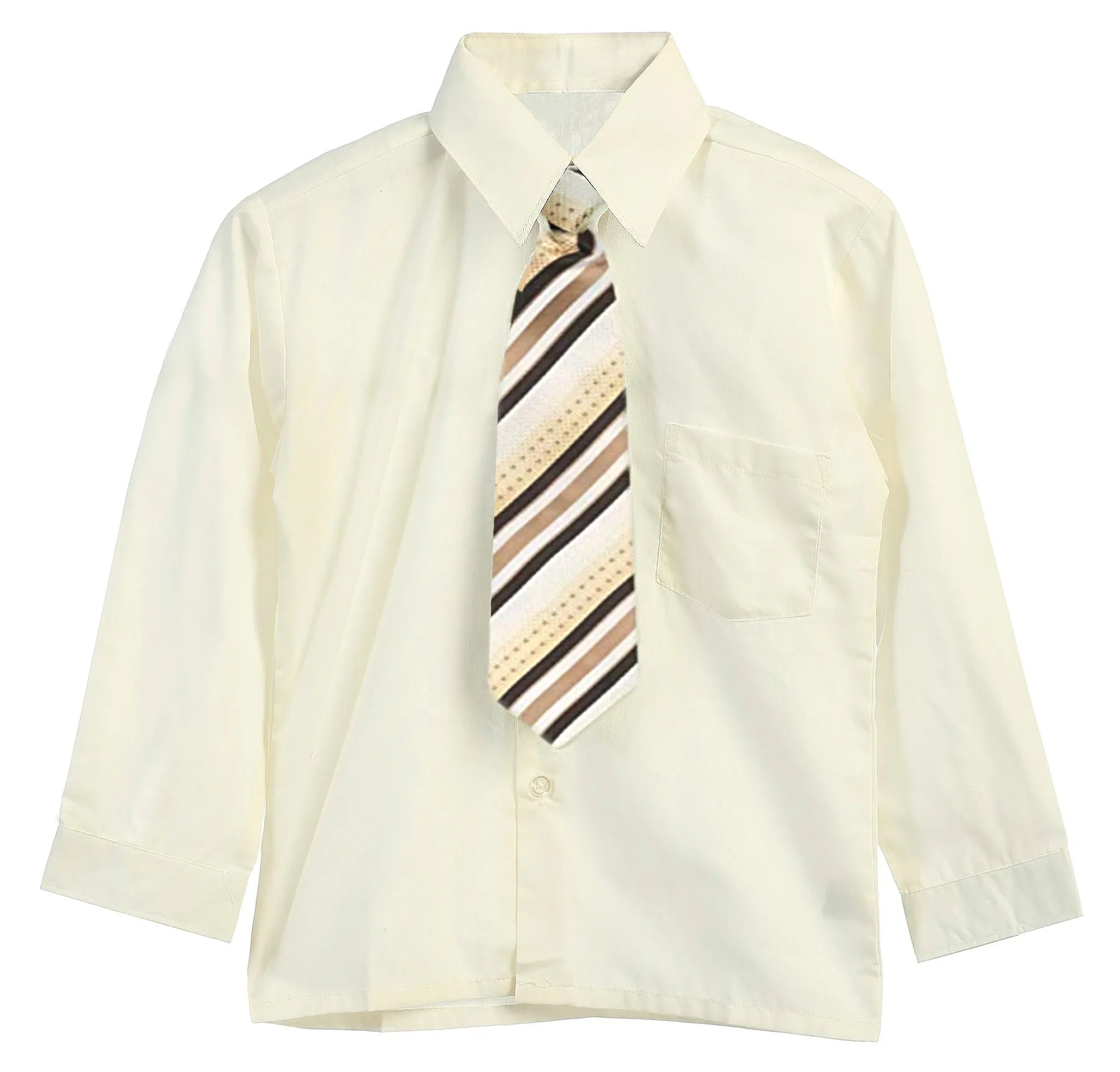 Rafael Big Boys Tie Long Sleeve Dress Shirt 8-20