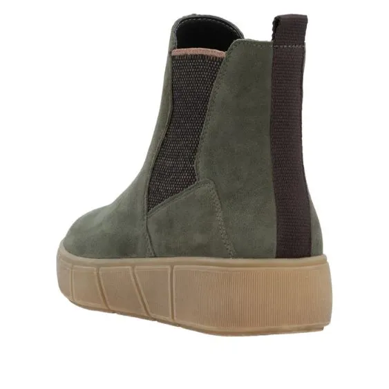 Remonte Suede Leather Ankle Boot in "Moor" Green