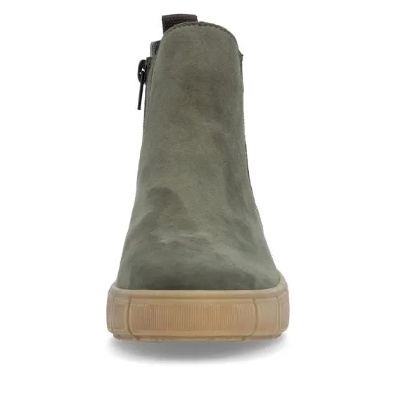 Remonte Suede Leather Ankle Boot in "Moor" Green