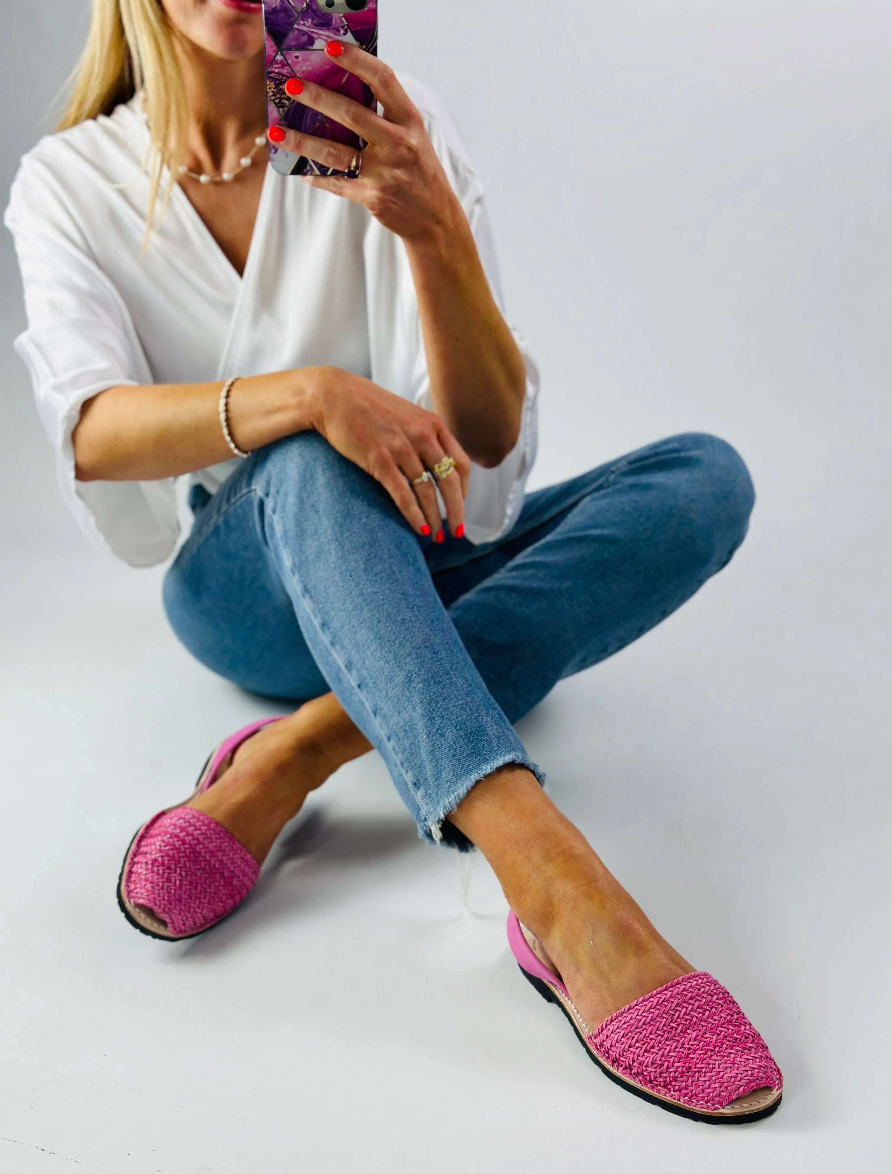 Rosie Pink Woven Avarcas