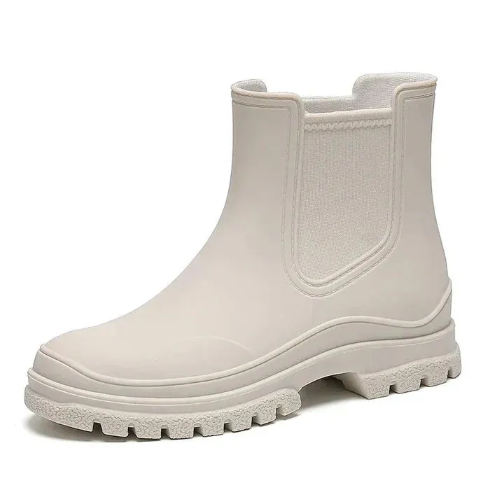 Rubber Ankle Boots - Waterproof Ladies Rain Footwear