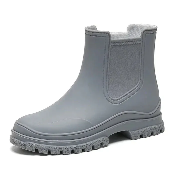 Rubber Ankle Boots - Waterproof Ladies Rain Footwear