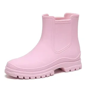 Rubber Ankle Boots - Waterproof Ladies Rain Footwear