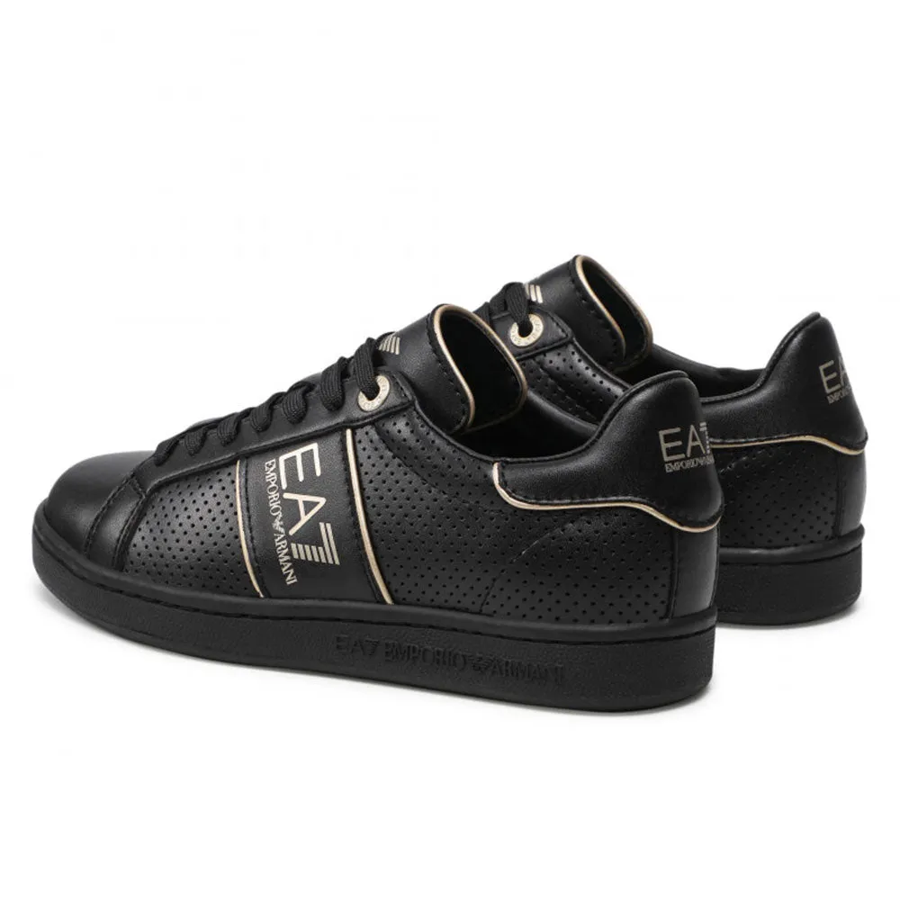 Scarpe Uomo EA7 Emporio Armani Sneakers Colore Triple Black - Gold con Suola Nera